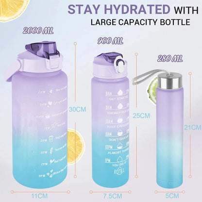 Time-Marked Water Bottles (Set of 3)