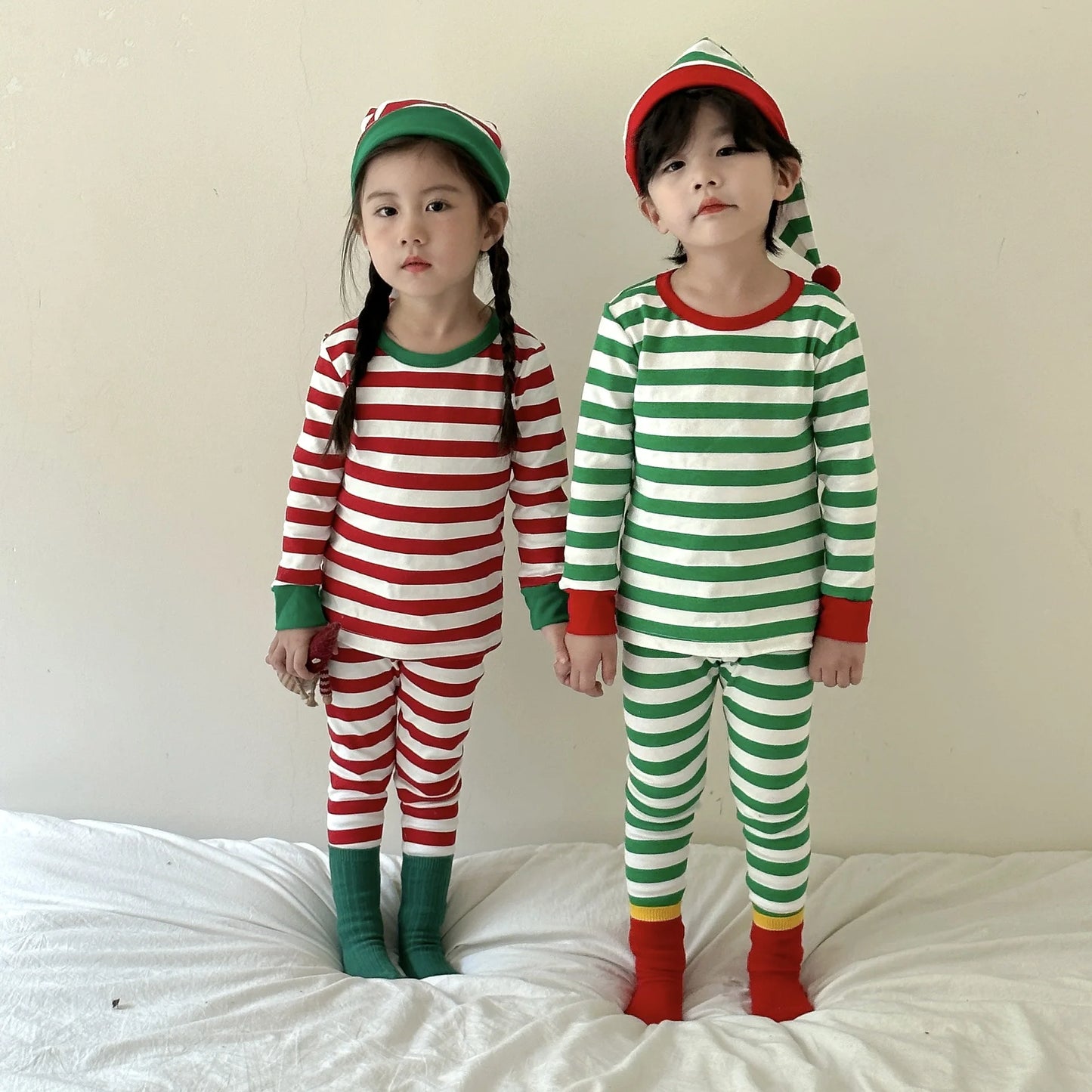 Winter Toddler and Kids Christmas Thermal Underwear with Hat