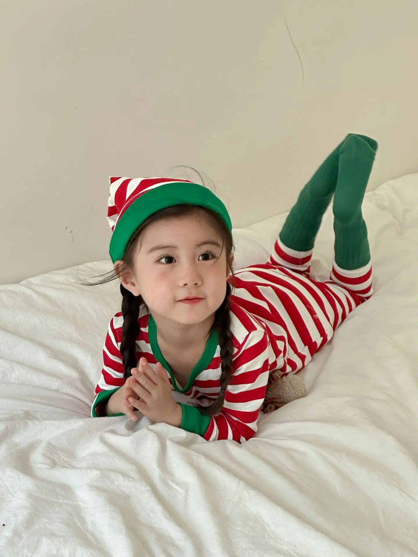 Winter Toddler and Kids Christmas Thermal Underwear with Hat