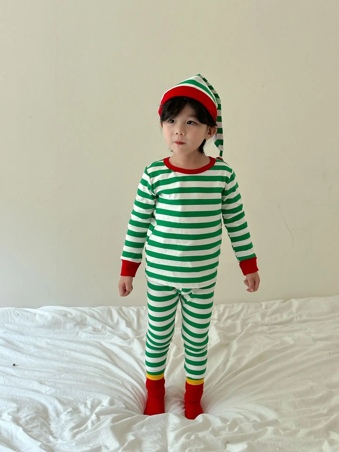 Winter Toddler and Kids Christmas Thermal Underwear with Hat