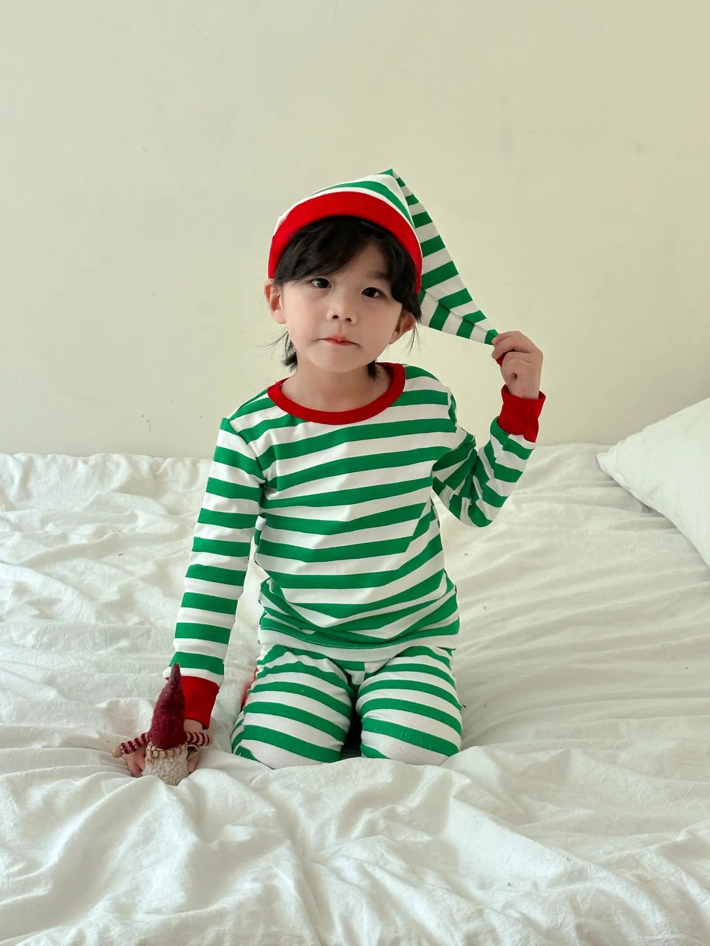 Winter Toddler and Kids Christmas Thermal Underwear with Hat