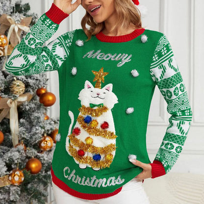 Ugly Sweater Women "Meowy Christmas"