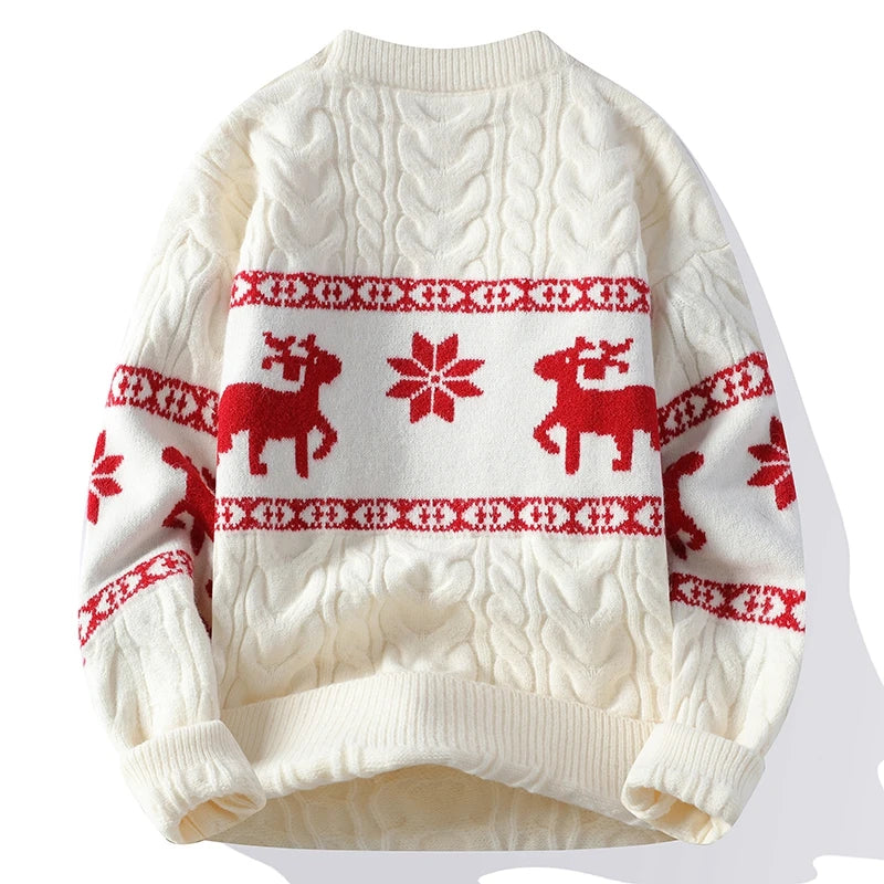 2024 New Winter High End Luxury Cashmere Sweater Thick Warm Men's Sweaters With Deer Christmas Jumper