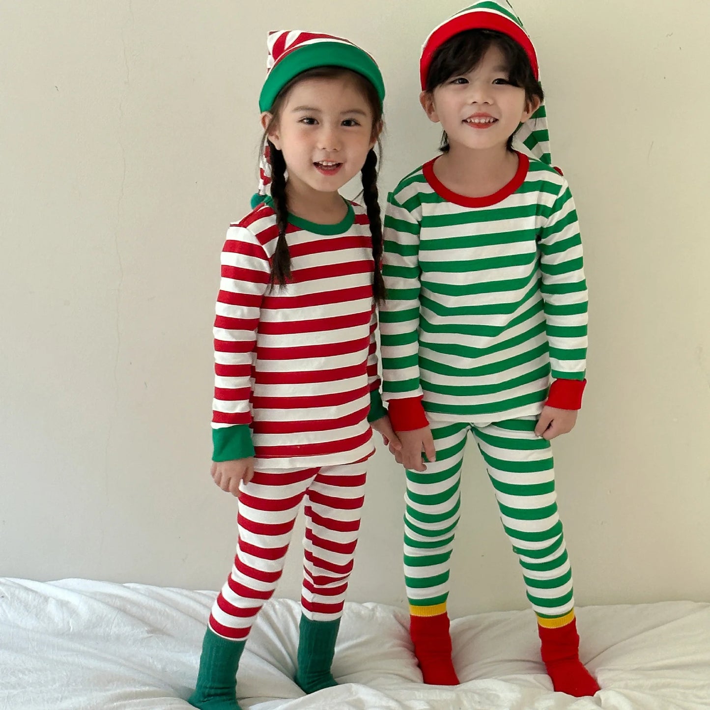 Winter Toddler and Kids Christmas Thermal Underwear with Hat