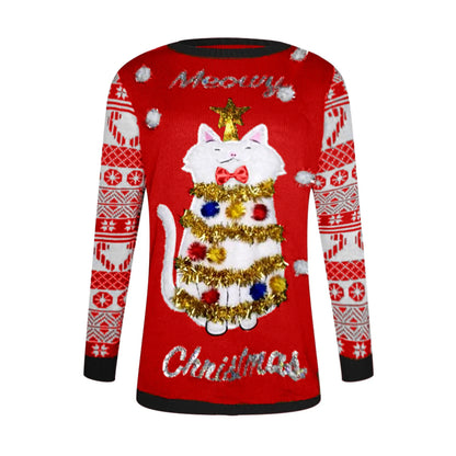 Ugly Sweater Women "Meowy Christmas"