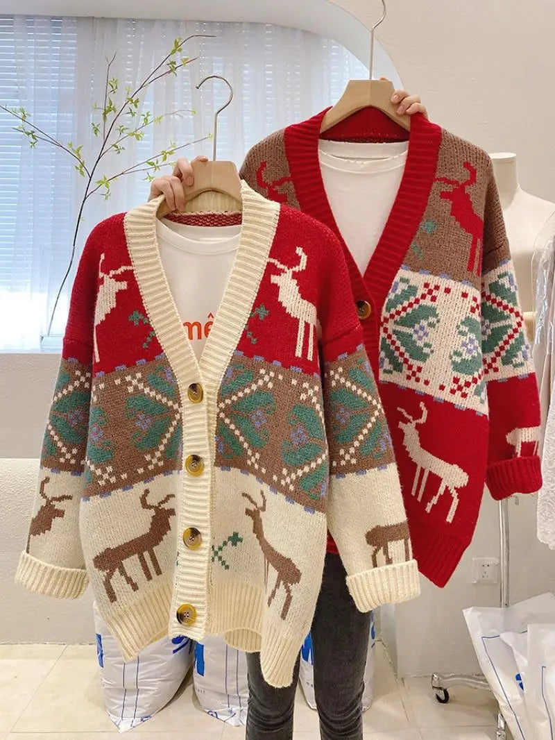 Knitted Ugly Christmas Sweaters Couple's Cardigans