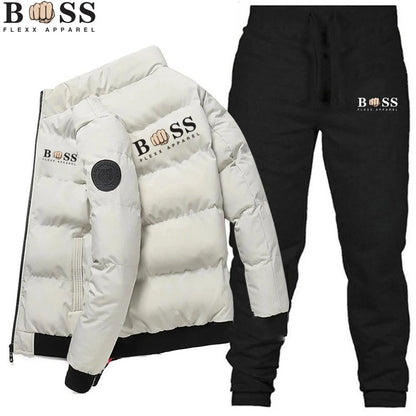 Men's Warm New Windproof High Quality Polyester Zipper Jacket and Pants